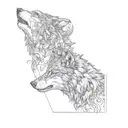 two wolves tattoo design idea