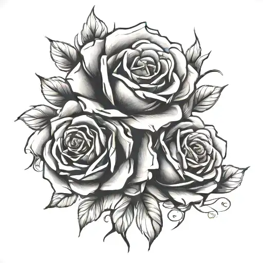 Roses dark for cover tattoo design idea