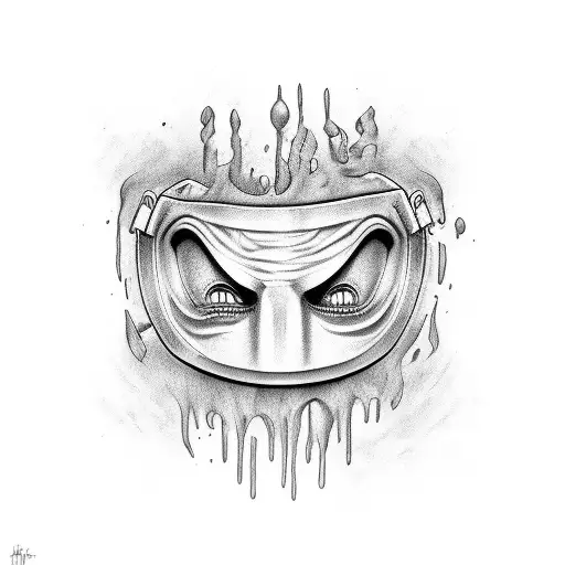 Comedy and tragedy masks / water  tattoo design idea