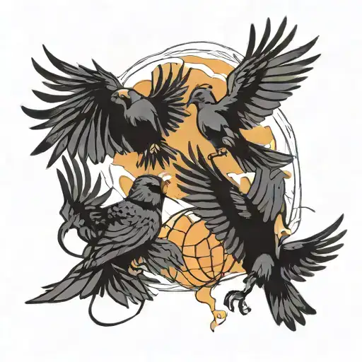 haikyuu crows flying tattoo design idea