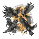 haikyuu crows flying tattoo design idea