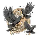 haikyuu crows flying tattoo design idea