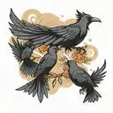 haikyuu crows flying tattoo design idea