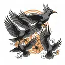 haikyuu crows flying tattoo design idea