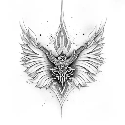 Espada con alas tattoo design idea