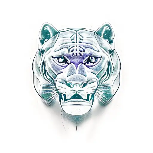 panther head facing right, basketball  tattoo design idea