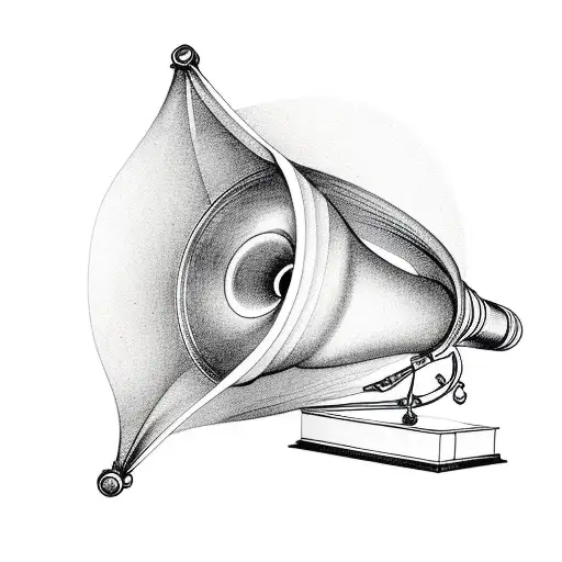 Old retro gramophone  tattoo design idea