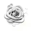 Snake and rose tattoo design idea
