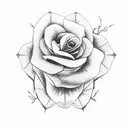 lebanese cedar tree and english rose tattoo design idea