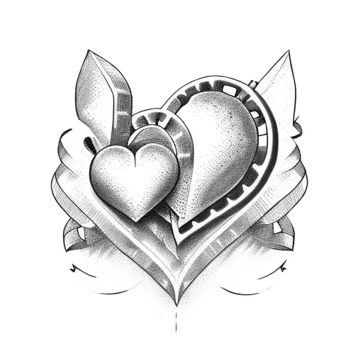 double heart tattoo