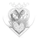 double heart  tattoo design idea