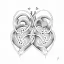 double heart  tattoo design idea