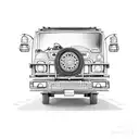 philippine jeepney with a beagle sitting in the back wagging its tail  tattoo design idea