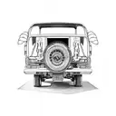 philippine jeepney with a beagle sitting in the back wagging its tail  tattoo design idea