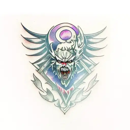 Witcher swords with lilac and gooseberries around it  tattoo design idea