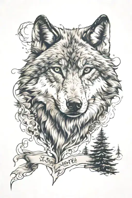 lone wolf tattoo design idea