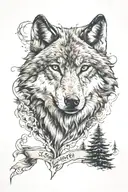 lone wolf tattoo design idea