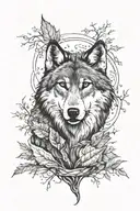 lone wolf tattoo design idea