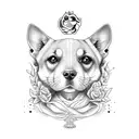 cachorro e gato amor tattoo design idea