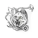 cachorro e gato amor tattoo design idea