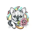 cachorro e gato amor tattoo design idea
