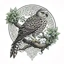 Celtic tree of life polish falcon tattoo design idea