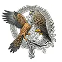 Celtic tree of life polish falcon tattoo design idea