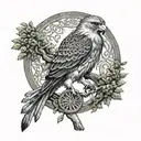 Celtic tree of life polish falcon tattoo design idea