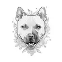 pitbull e flores tattoo design idea