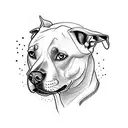 pitbull e flores tattoo design idea