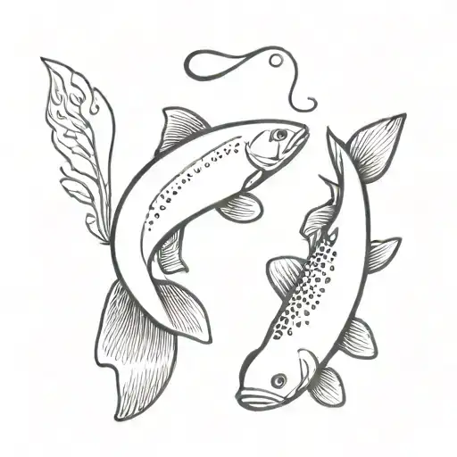 two trout tattoo design idea