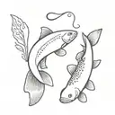 two trout tattoo design idea