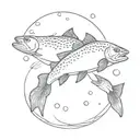 two trout tattoo design idea