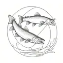 two trout tattoo design idea