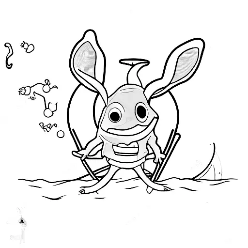 stitch en la playa amaneciendo  tattoo design idea