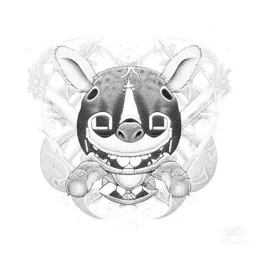 stitch en la playa amaneciendo  tattoo design idea