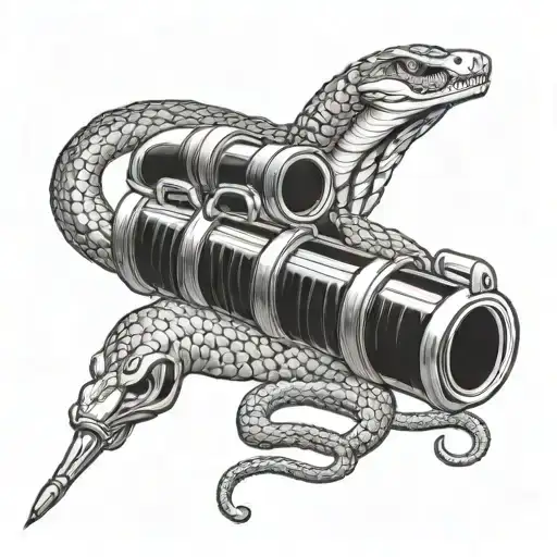 king cobra and gun tattoo design idea