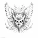 Wings neck  devil angel tattoo design idea