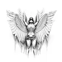 Wings neck  devil angel tattoo design idea