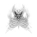 Wings neck  devil angel tattoo design idea