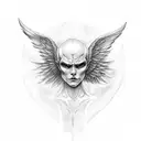Wings neck  devil angel tattoo design idea