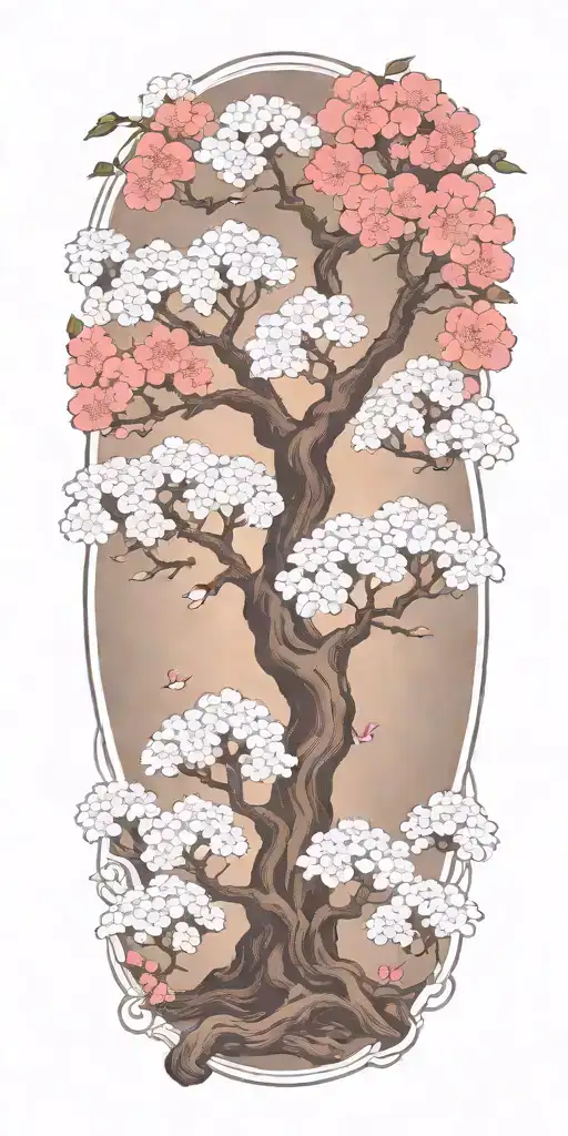 Tree of Life cherry blossom water tattoo design idea