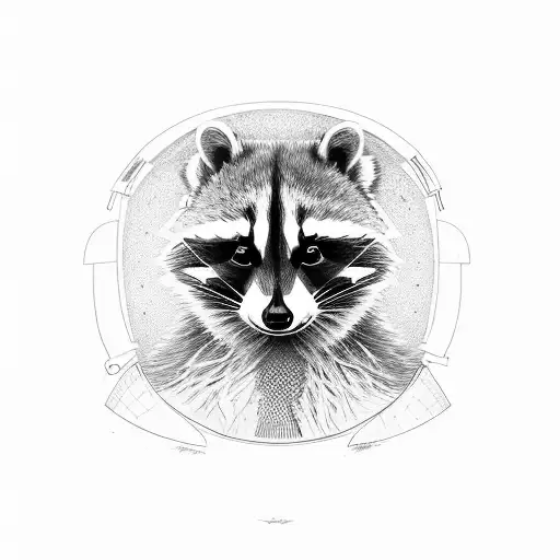 raccoon with tactical helmet tattoo design idea