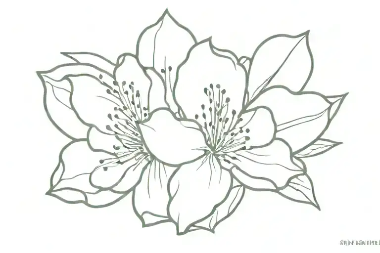 rhododendron flower tattoo design idea