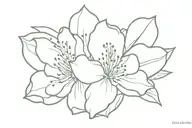 rhododendron flower tattoo design idea