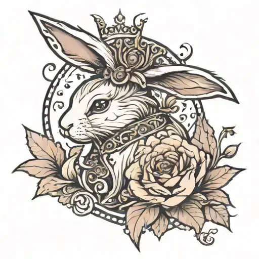 The princess bunny could be wearing a little tiara or crown, and perhaps have a regal cape flowing behind her. The monst tattoo design idea