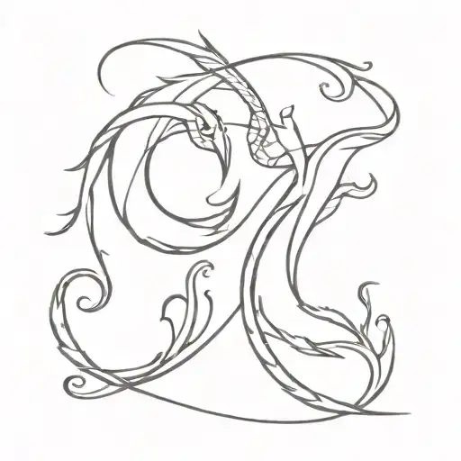 Capricorn and Pisces in 1 tattoo design idea