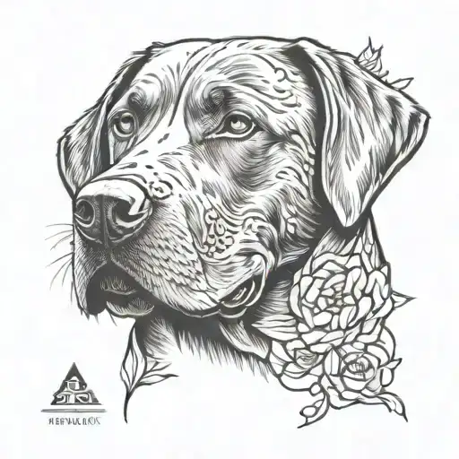 cover existing Labrador face tattoo tattoo design idea