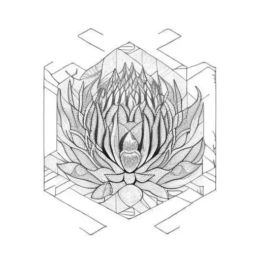 protea hidden cape cobra, leopard's tail tattoo design idea