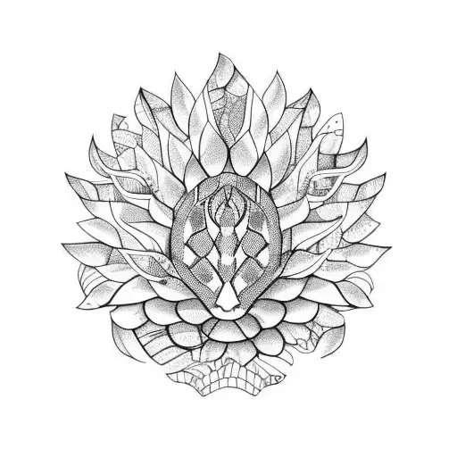 leopard's tail cape cobra hidden in a protea  tattoo design idea